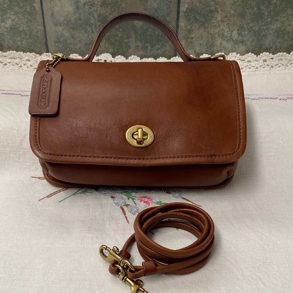 Coach Brown Leather “CASINO” Bag  Made in 🇺🇸 Strap & Hangtag All Original #9924